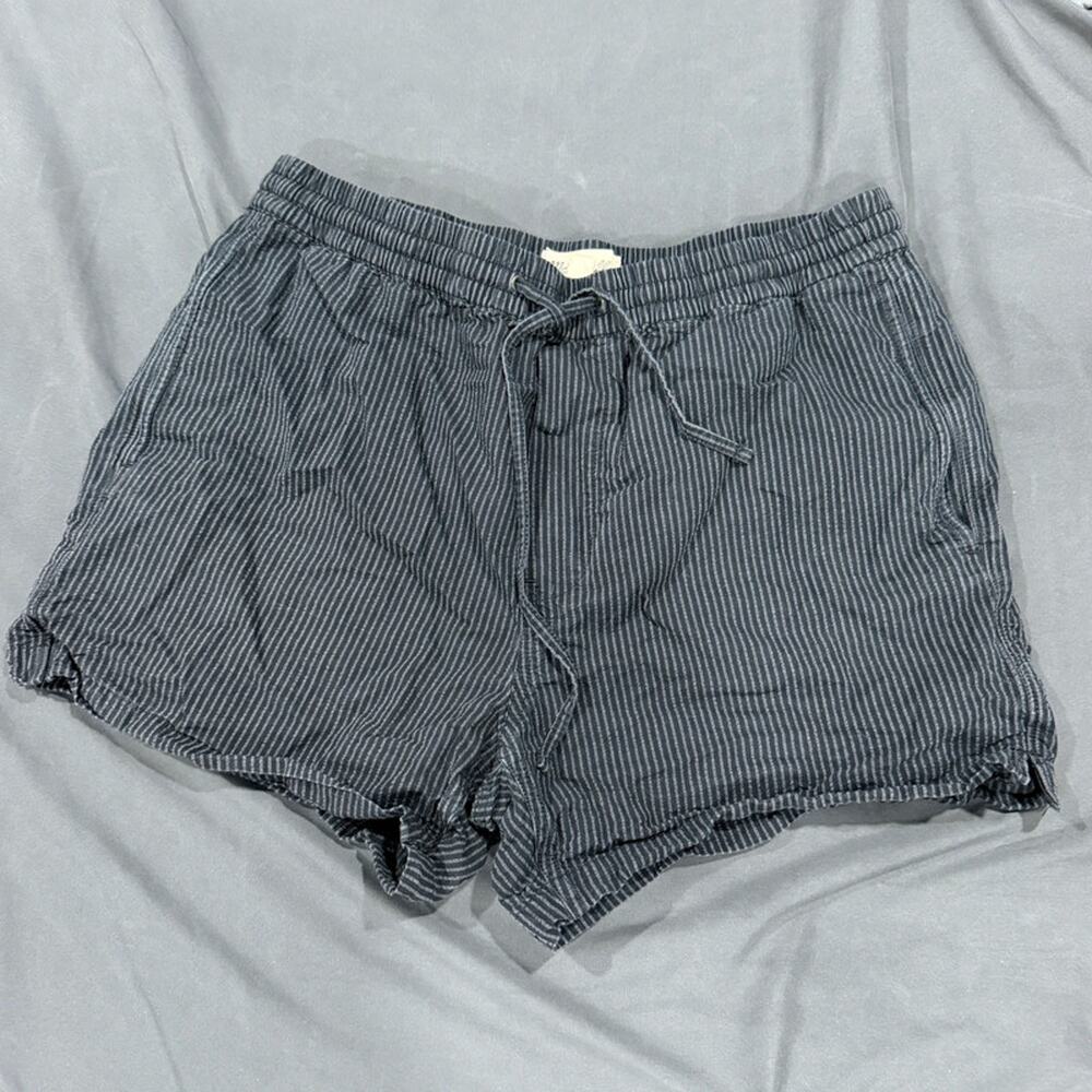 Madewell Men's Seersucker Everywear Shorts Medium Black Striped Cotton